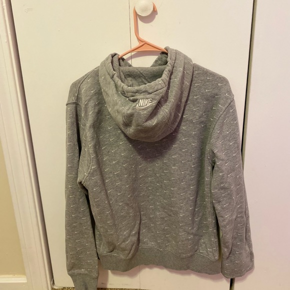 MENS NIKE GREY ALLOVER SWOSH PRINT HOODIE - Picture 3 of 3